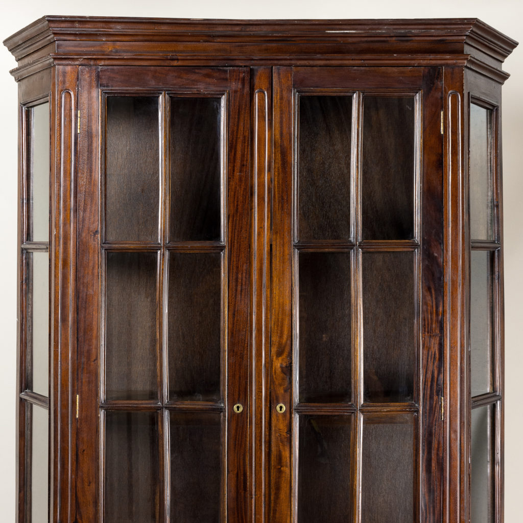 Twentieth century Indian hardwood and glazed display cabinet, -135483