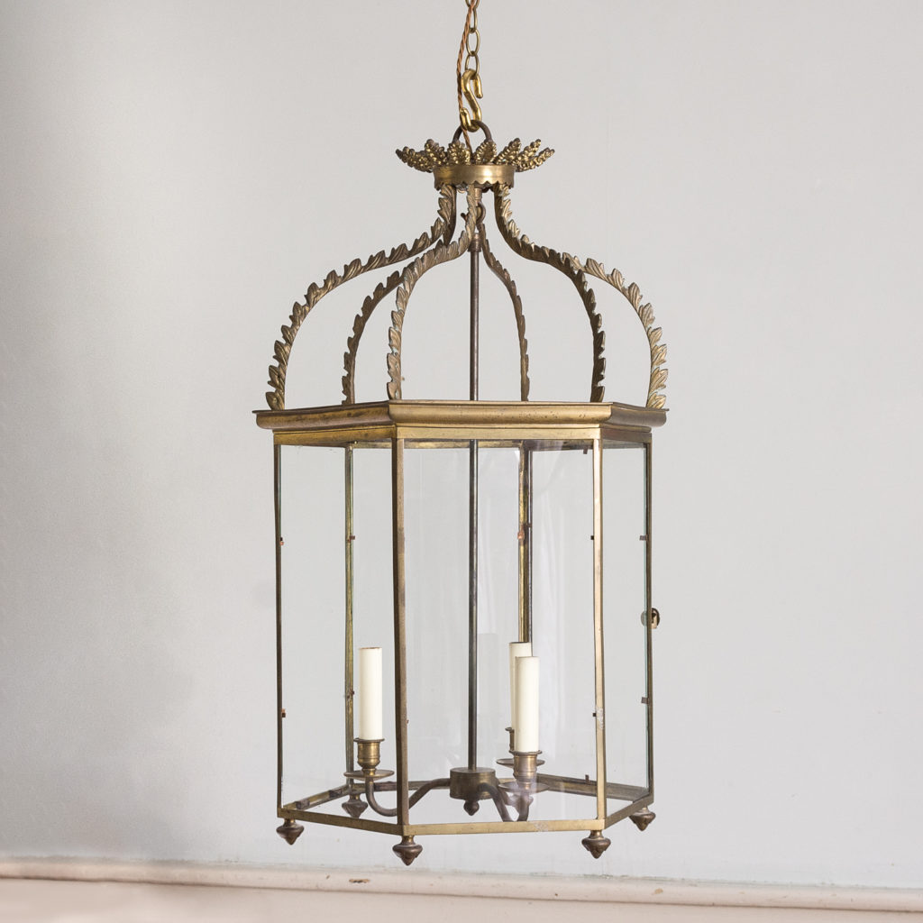 twentieth century brass hall lanterns,