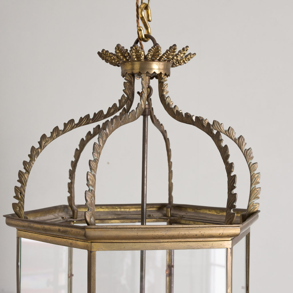 Two large twentieth century brass hall lanterns,-135299