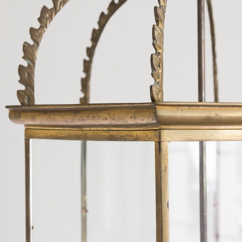 Two large twentieth century brass hall lanterns,-135304