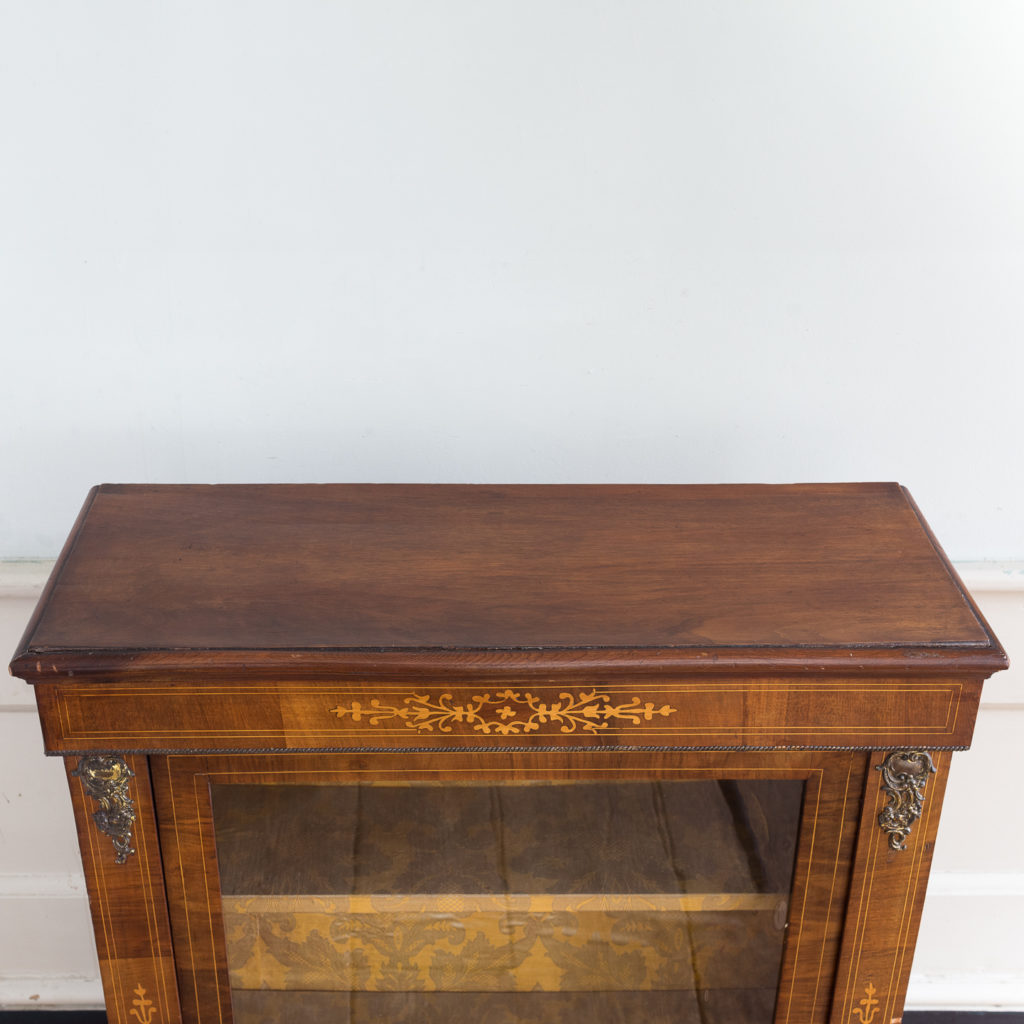 Late nineteenth century inlaid walnut pier cabinet, -136063