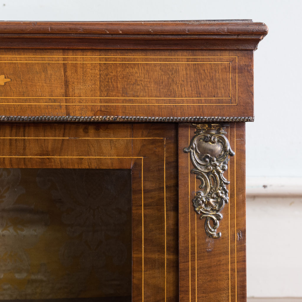 Late nineteenth century inlaid walnut pier cabinet, -136071