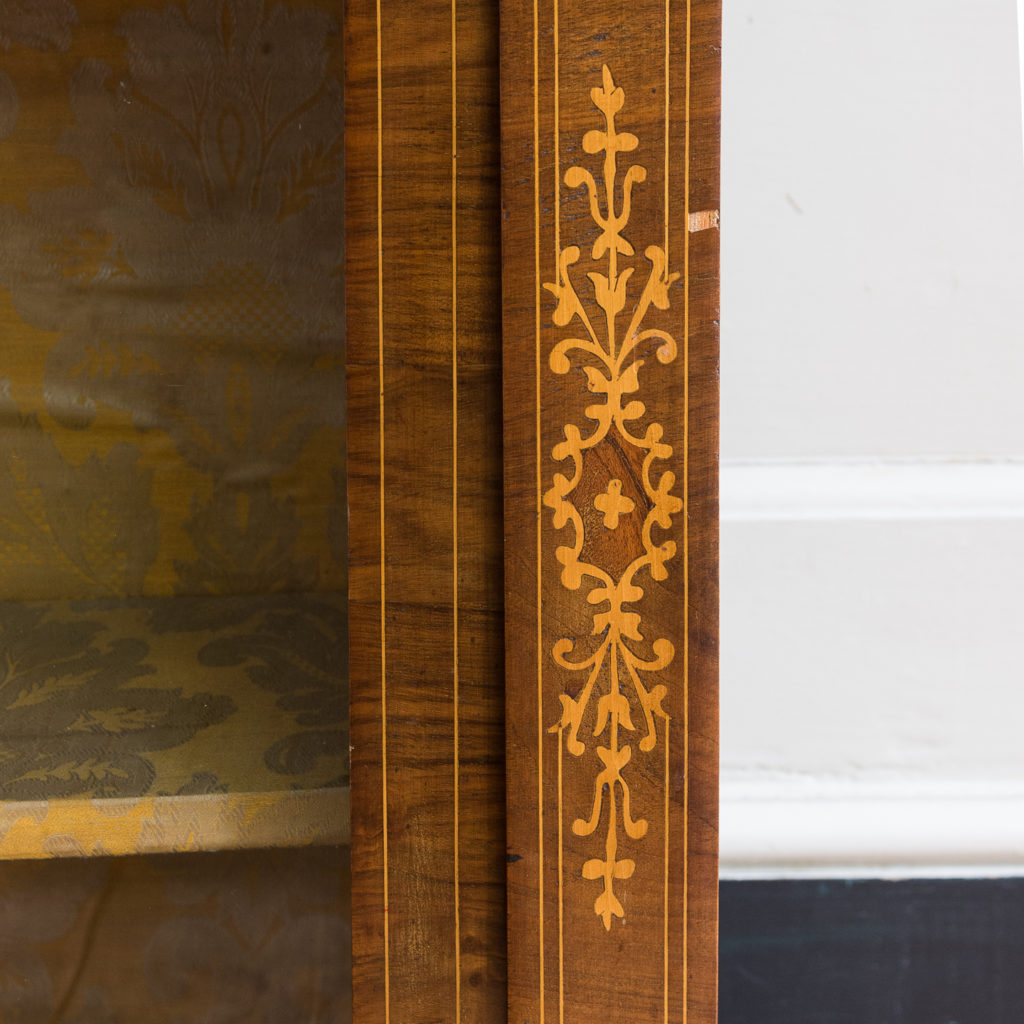 Late nineteenth century inlaid walnut pier cabinet, -136072