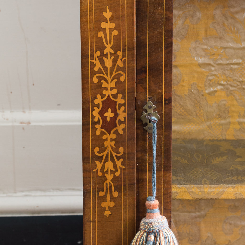 Late nineteenth century inlaid walnut pier cabinet, -136073