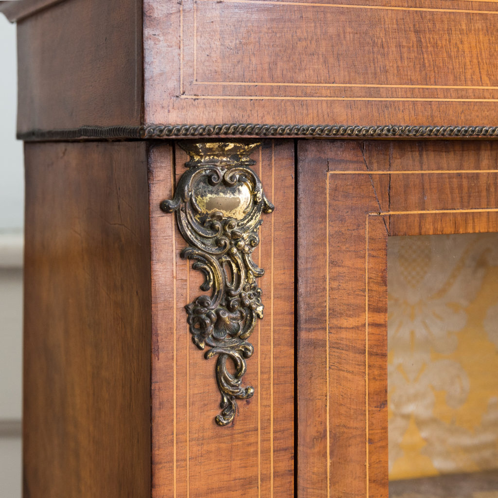 Late nineteenth century inlaid walnut pier cabinet, -136077