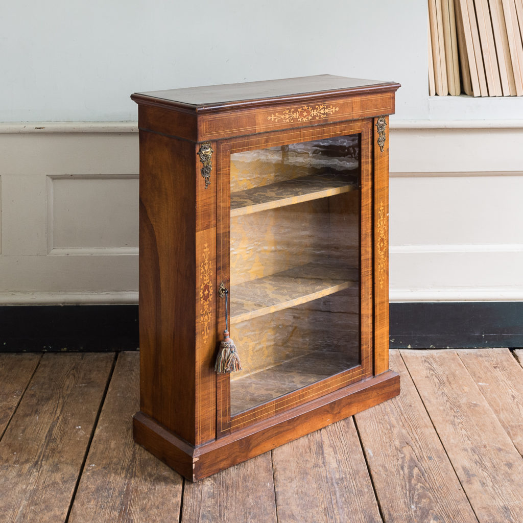 Late nineteenth century inlaid walnut pier cabinet, -136080