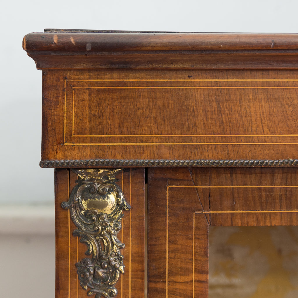 Late nineteenth century inlaid walnut pier cabinet, -136081