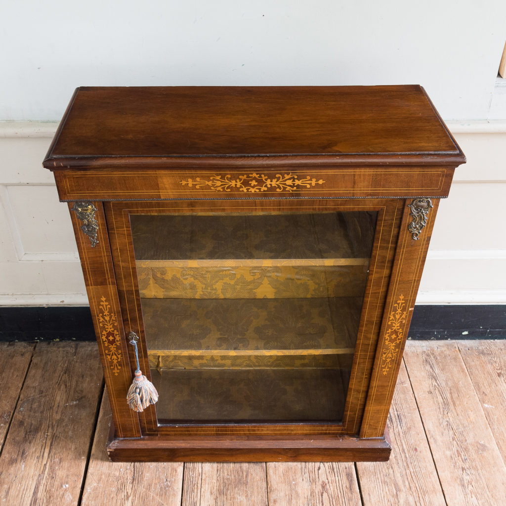 Late nineteenth century inlaid walnut pier cabinet, -136065