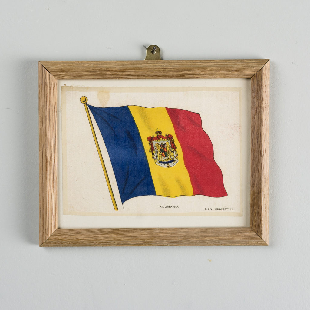 Silk collectors flags, original chromolithographs, Roumania