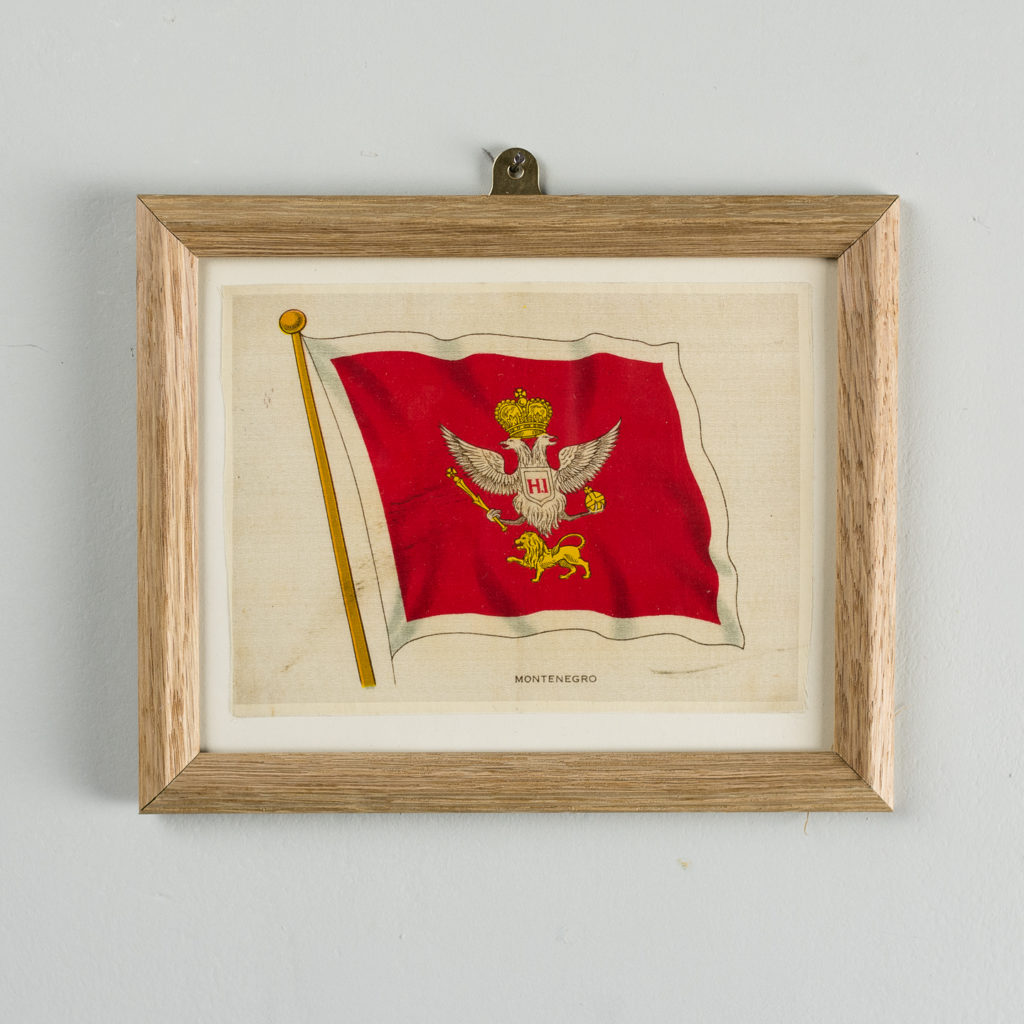 Silk collectors flags, original chromolithographs, Montenegro