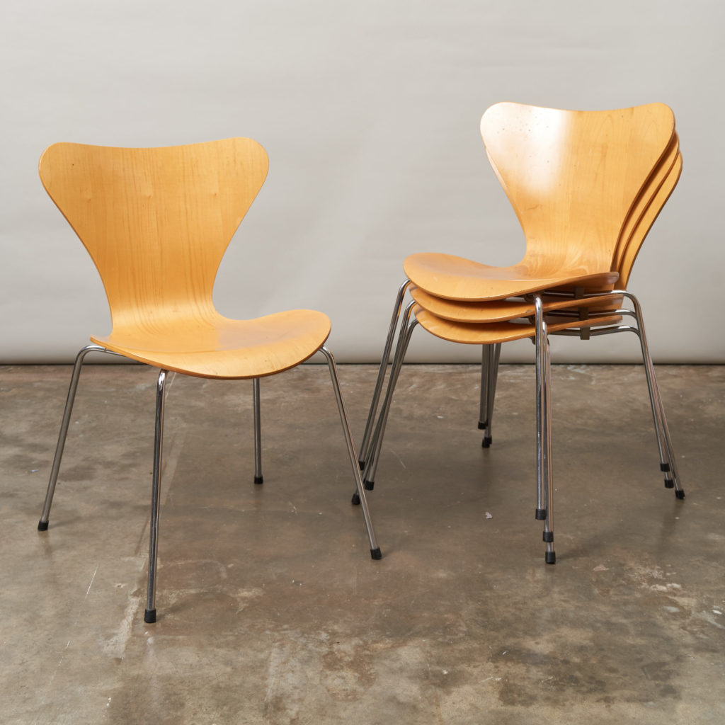 Set of Fritz Hansen series 7 dining chairs,-0