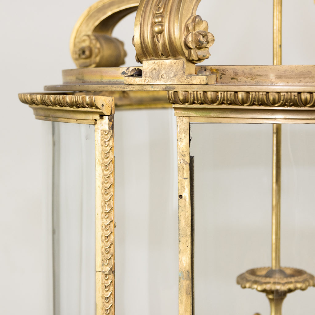 Louis XVI style gilt-bronze cylindrical hall lantern, -136913