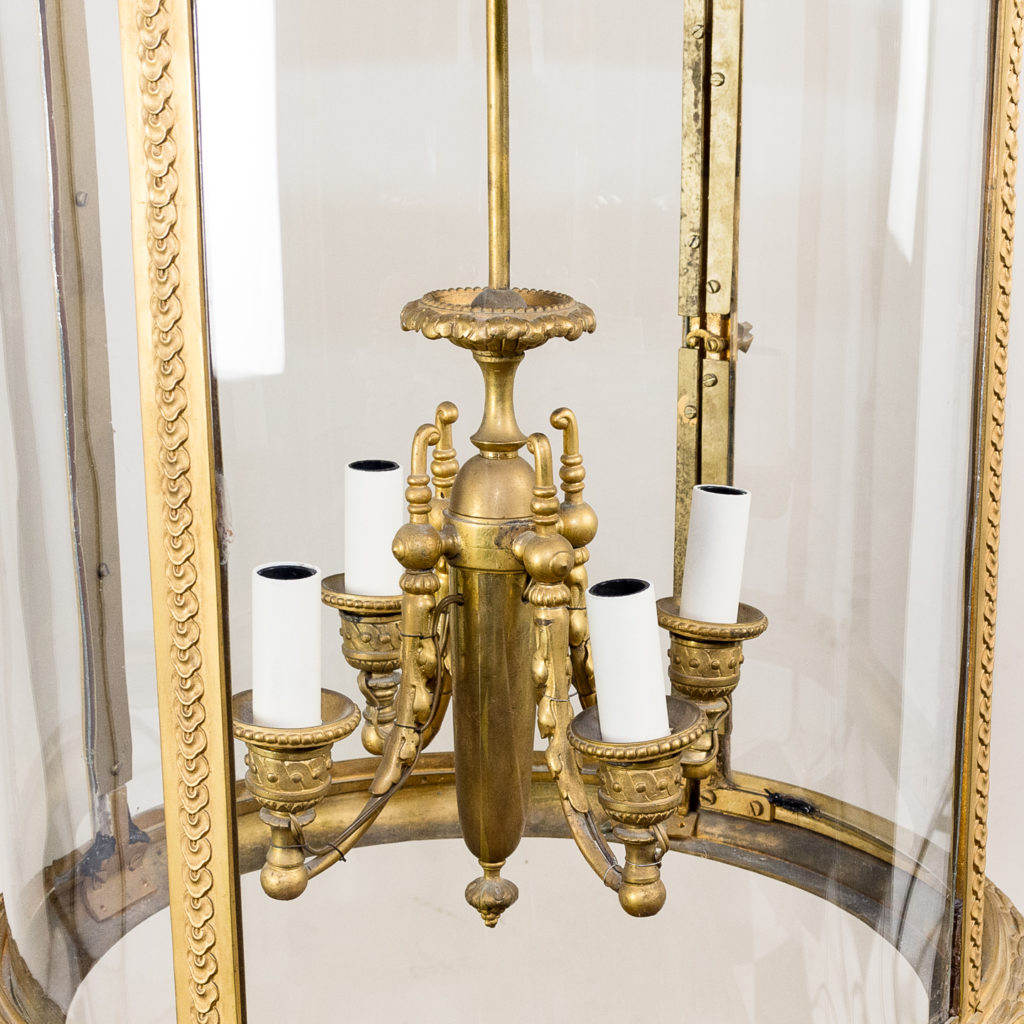 Louis XVI style gilt-bronze cylindrical hall lantern, -136905