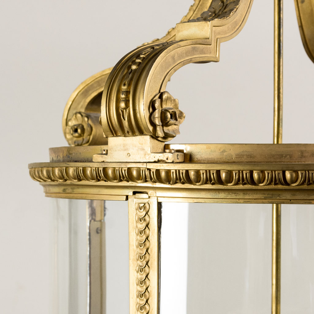 Louis XVI style gilt-bronze cylindrical hall lantern, -136906