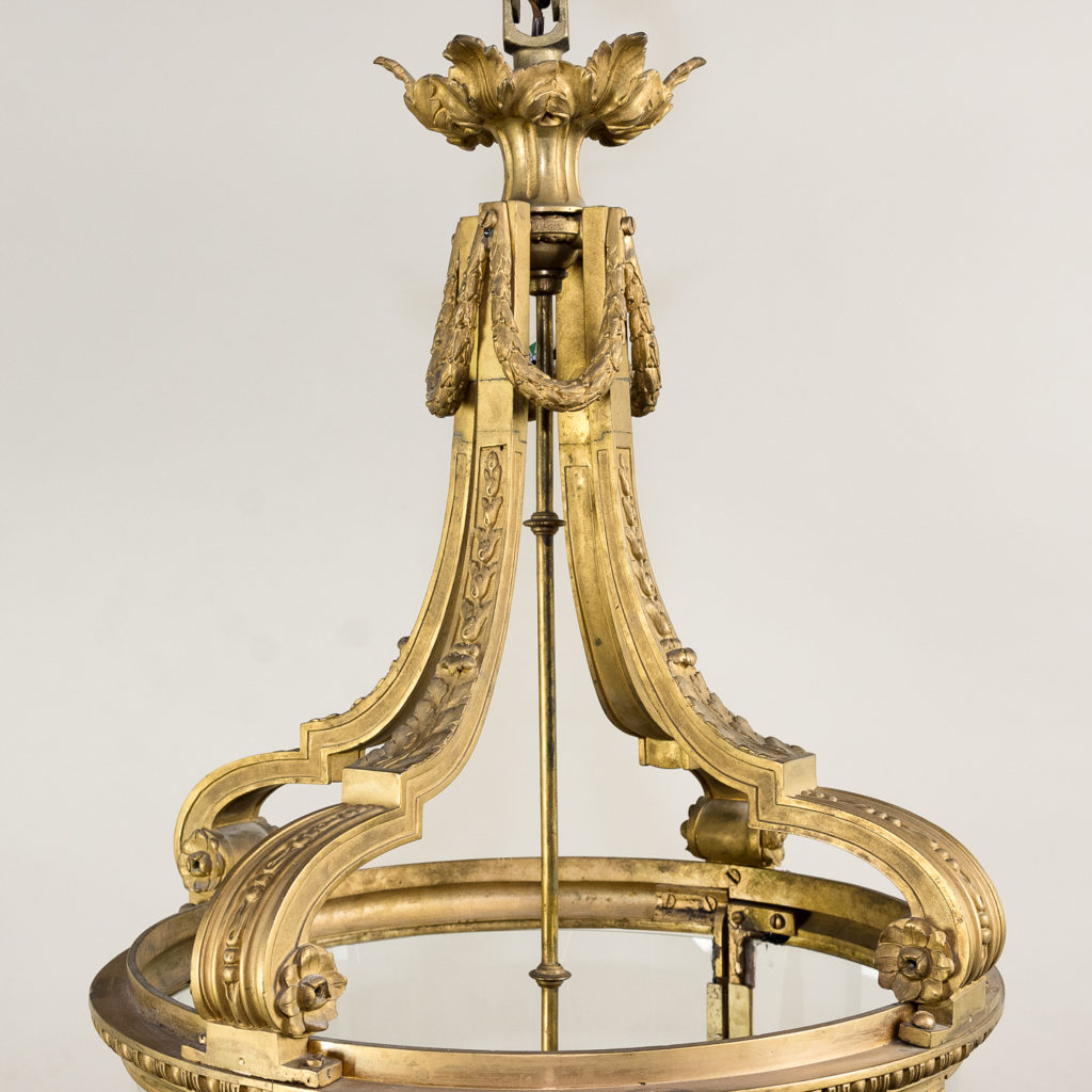 Louis XVI style gilt-bronze cylindrical hall lantern, -136909