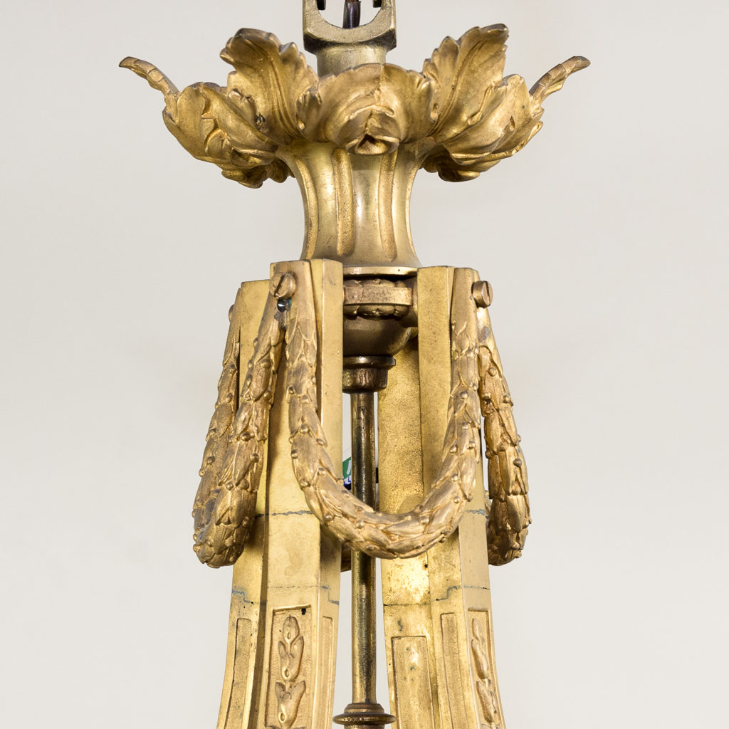 Louis XVI style gilt-bronze cylindrical hall lantern, -136910