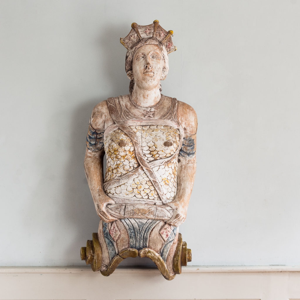 Early twentieth century English carved figurehead of Queen Boudica,