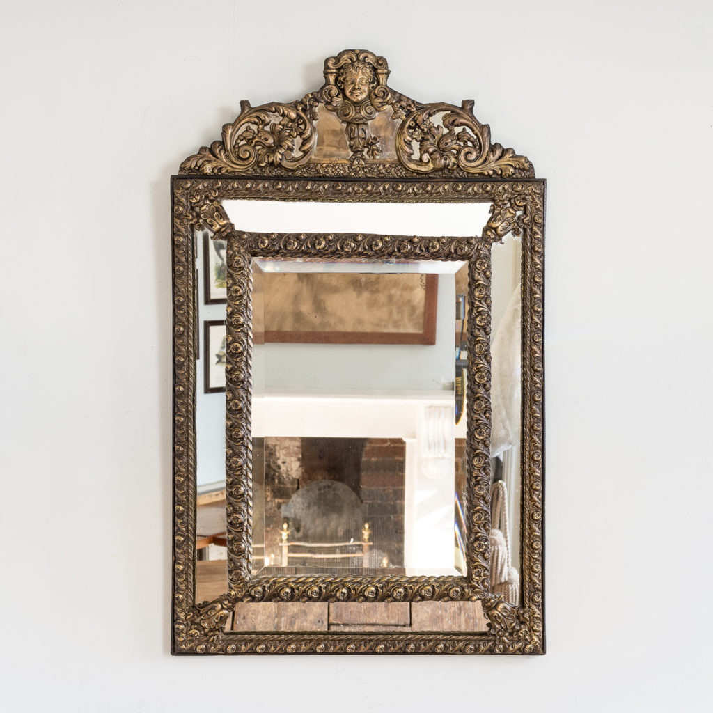 Napoleon III repousse cushion mirror,