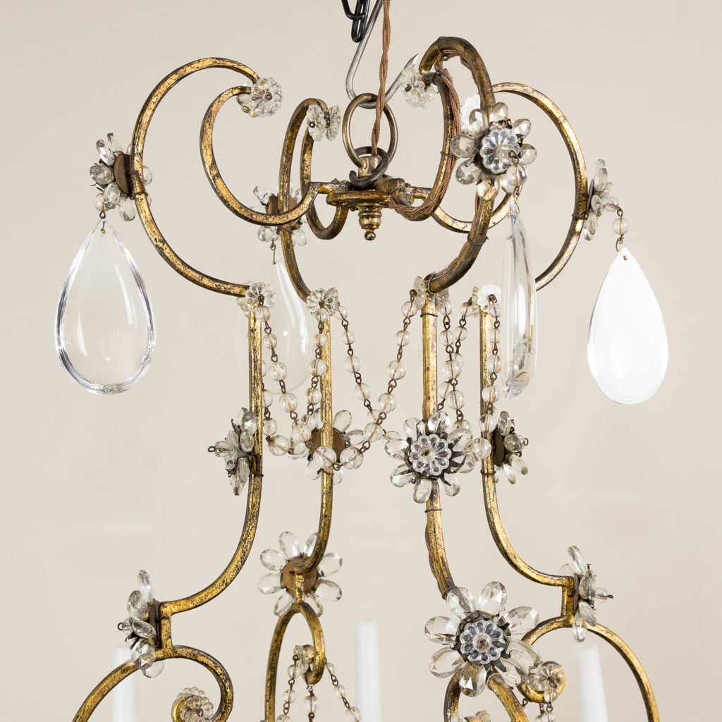 Twentieth century French gilt-metal eight light chandelier, -136939