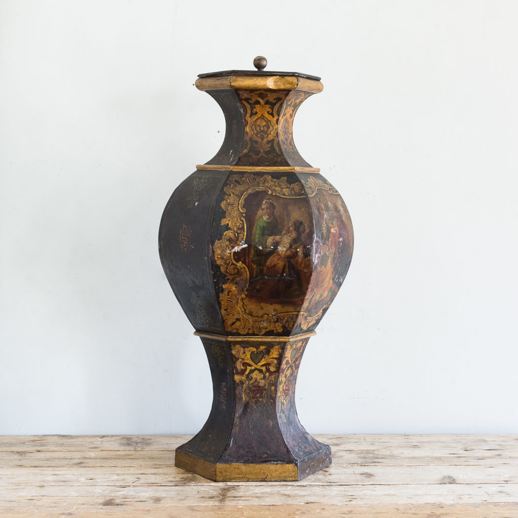 Large Victorian toleware tea canister,