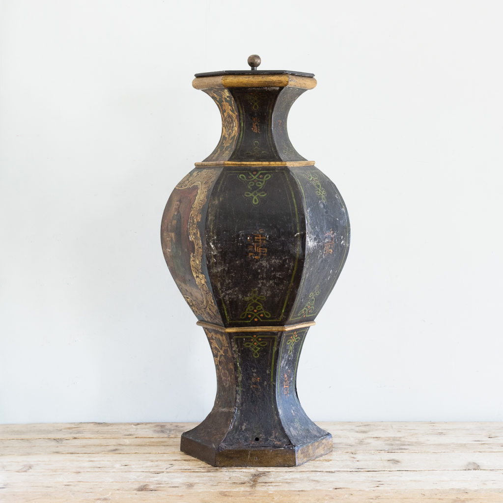 Large Victorian toleware tea canister,