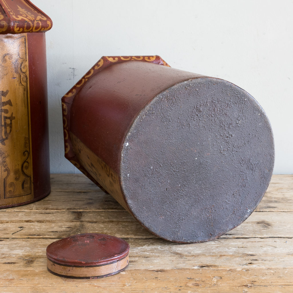 Pair of toleware tea canisters, -137309