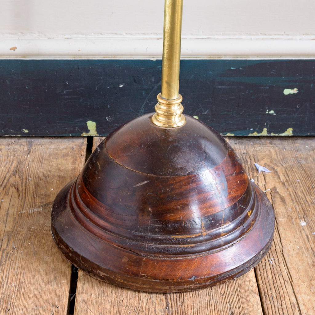Edwardian brass and mahogany shop-display hat stand,-137406