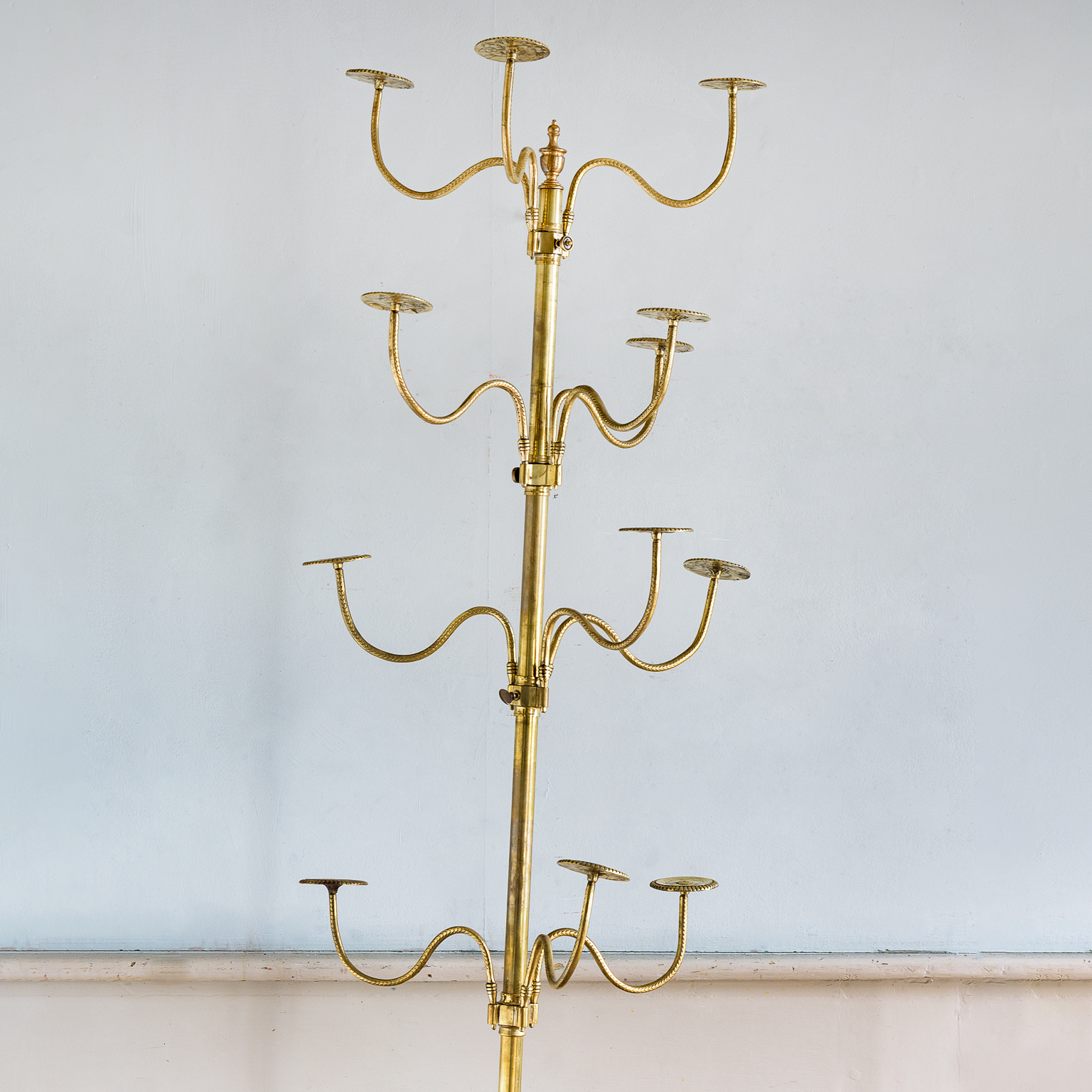 Edwardian brass and mahogany shop-display hat stand - Door Furniture ...