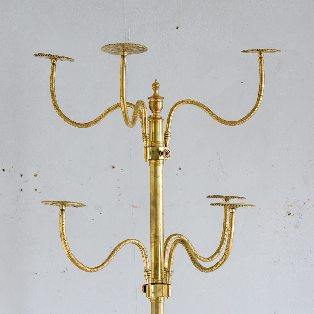 Edwardian brass and mahogany shop-display hat stand,-137398