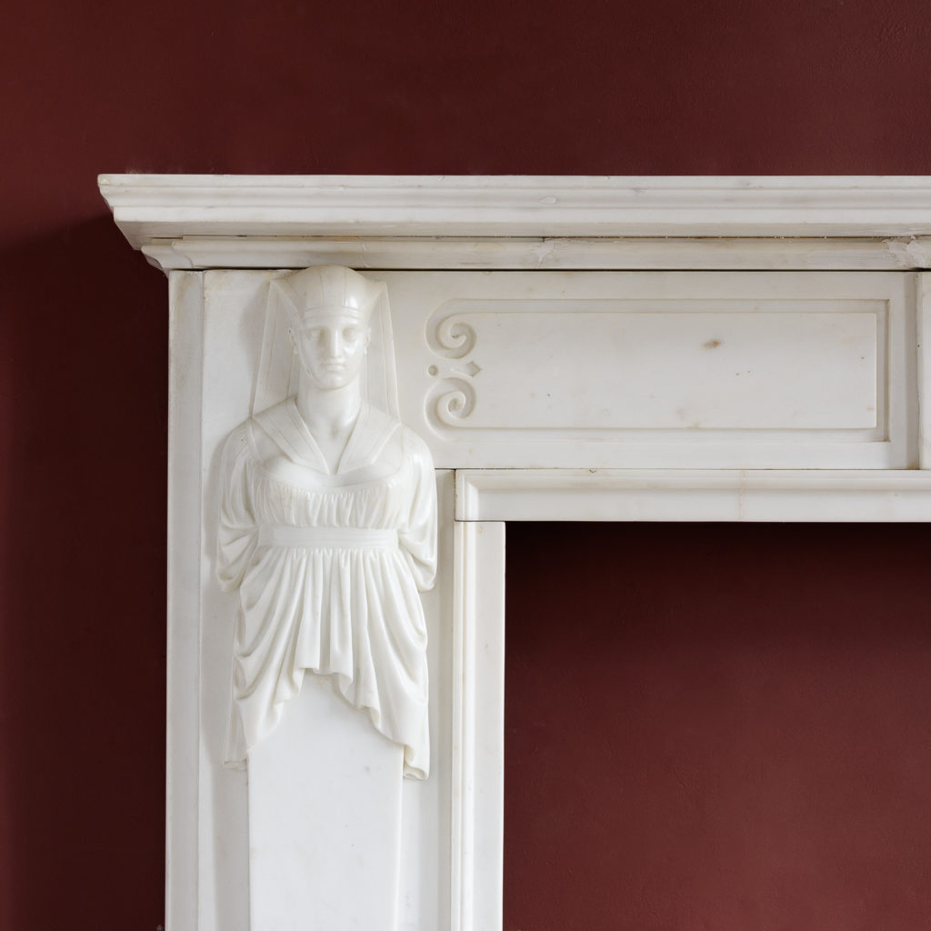 the caryatid jambs depicting Egyptian Goddess Isis,