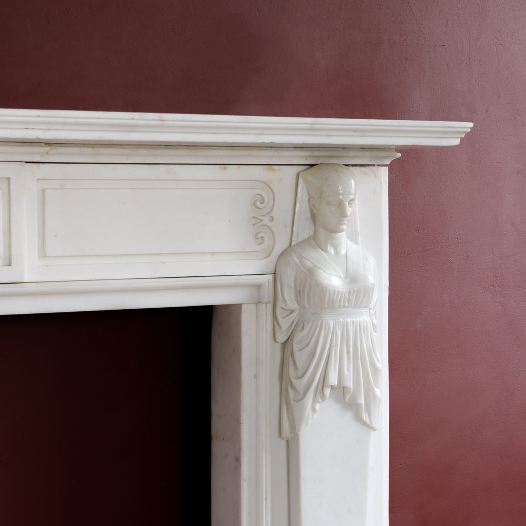 the caryatid jambs depicting Egyptian Goddess Isis,