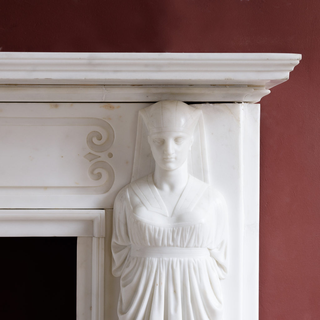 the caryatid jambs depicting Egyptian Goddess Isis,