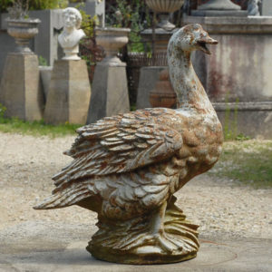 A French cast iron figure of a goose-0