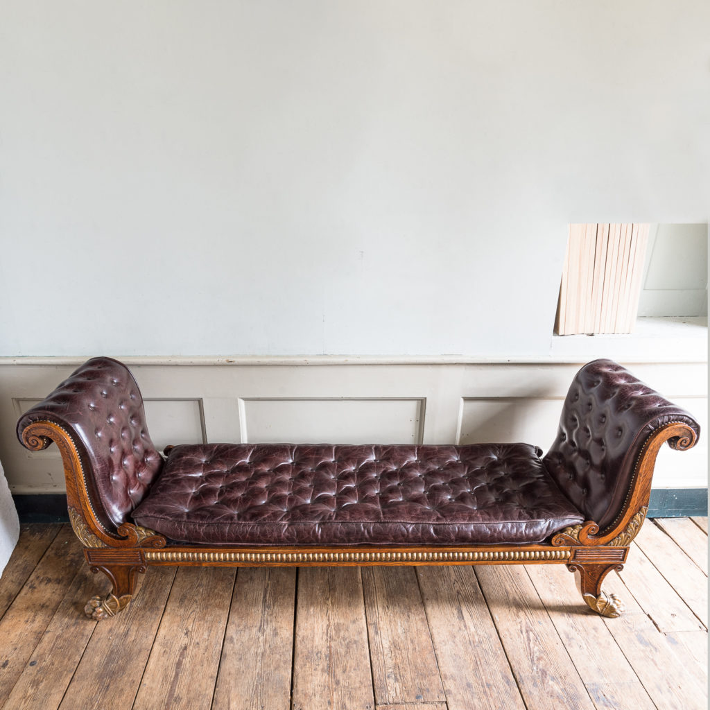 Regency faux-rosewood parcel-gilt daybed,-137711