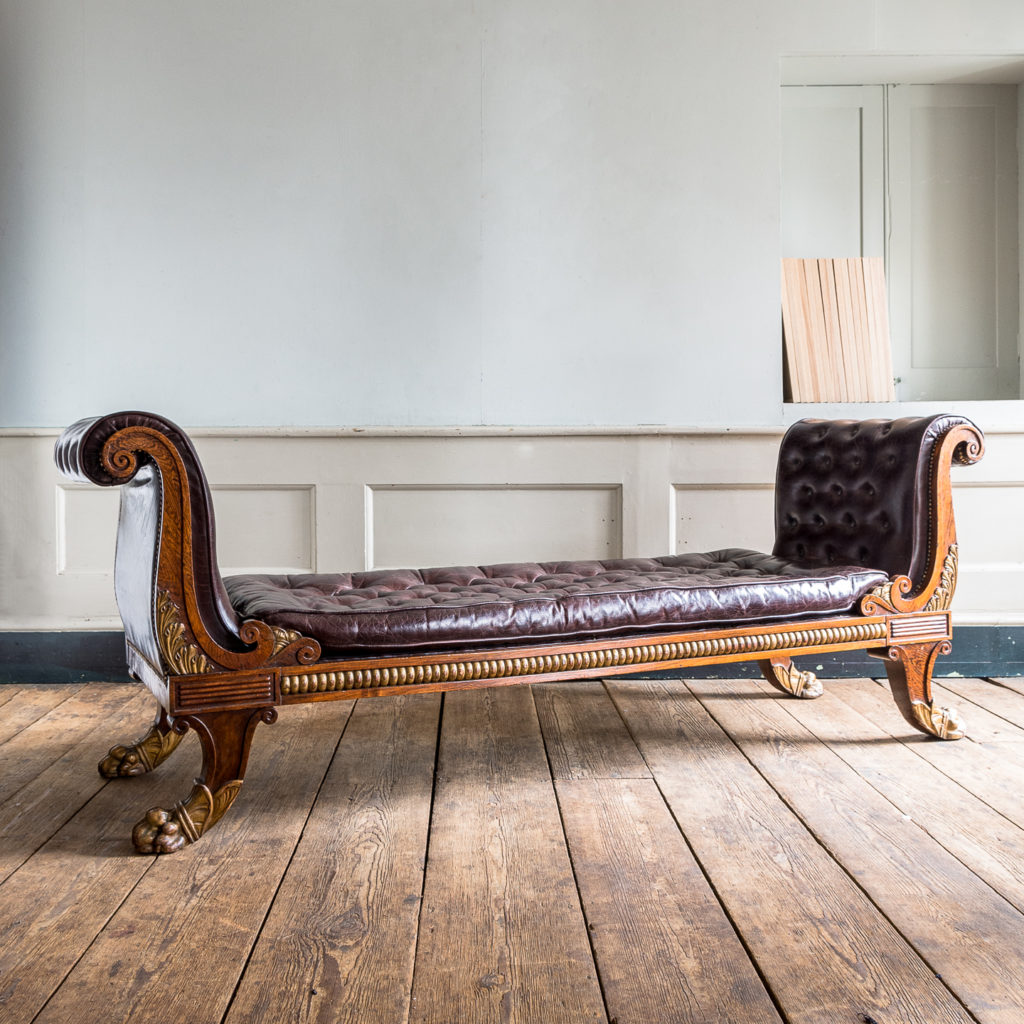 Regency faux-rosewood parcel-gilt daybed,-137701