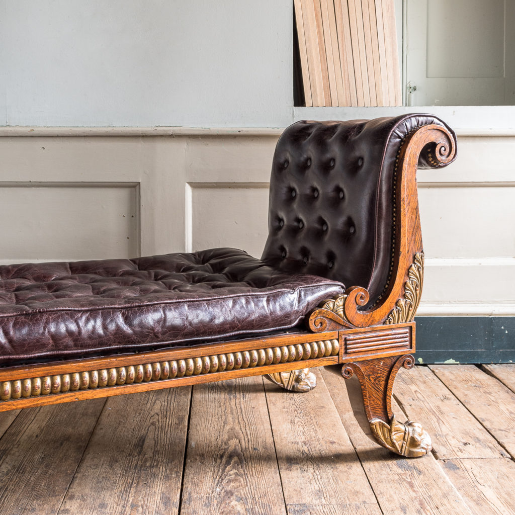 Regency faux-rosewood parcel-gilt daybed,-137702