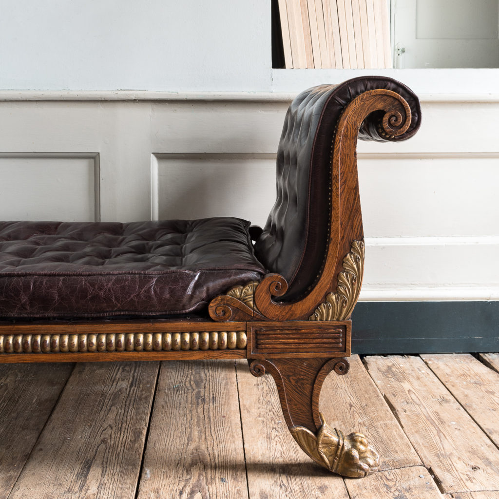 Regency faux-rosewood parcel-gilt daybed,-137703