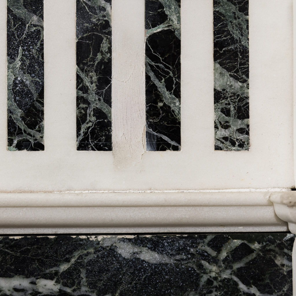 George III style Statuary and Verde Antico marble chimneypiece,-137838
