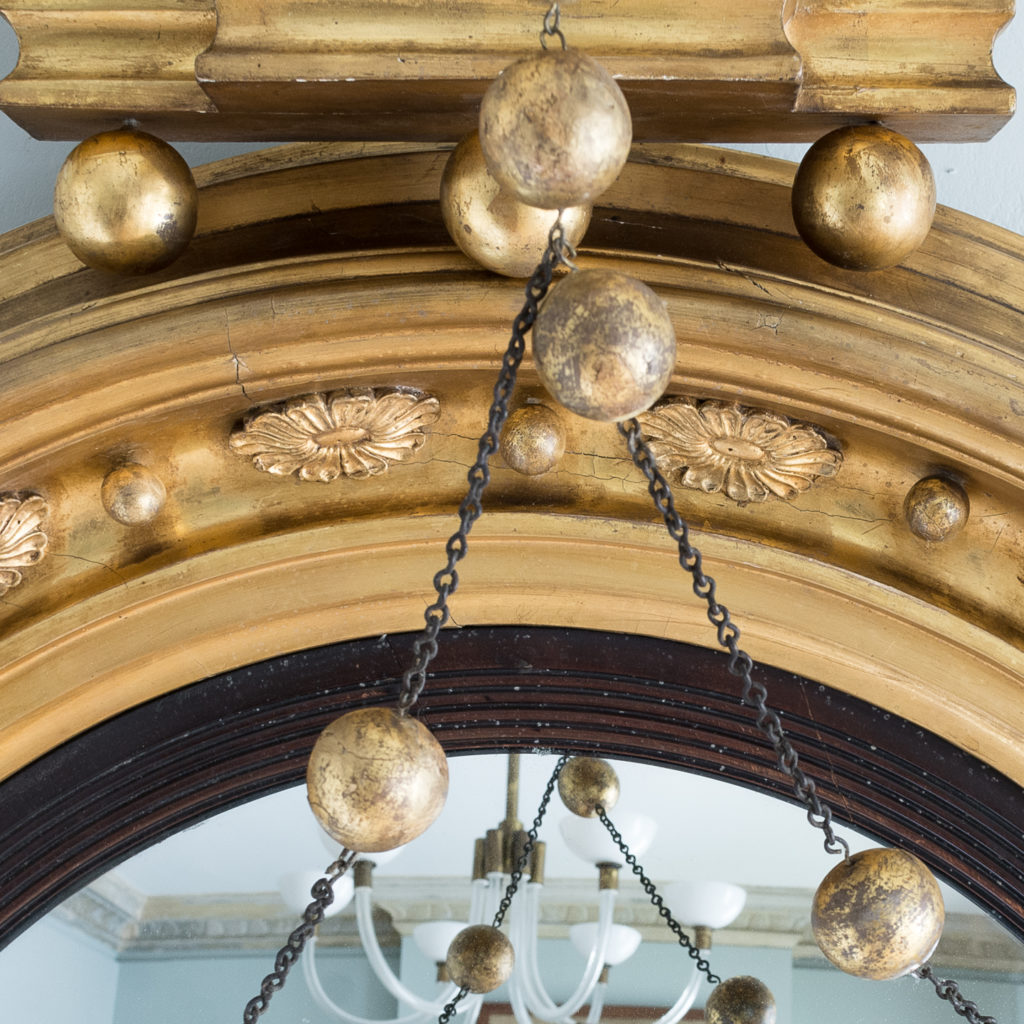 Large nineteenth century gilt convex mirror, -137676