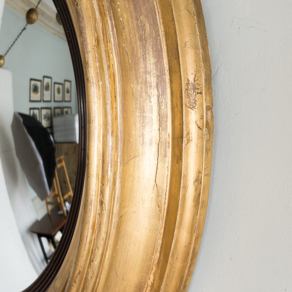 Large nineteenth century gilt convex mirror, -137677