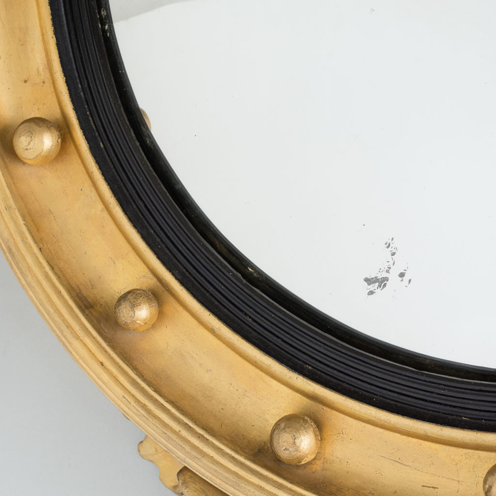 Regency style giltwood convex mirror, -137691