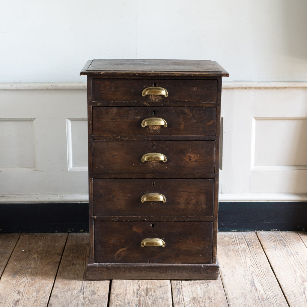 Early twentieth century stained pine cabinet,-138024
