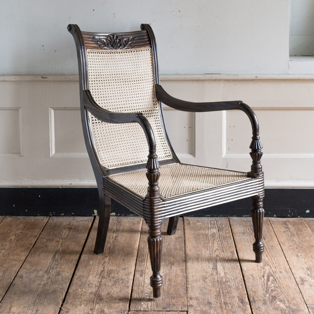 Early nineteenth century Ceylonese ebony armchair,