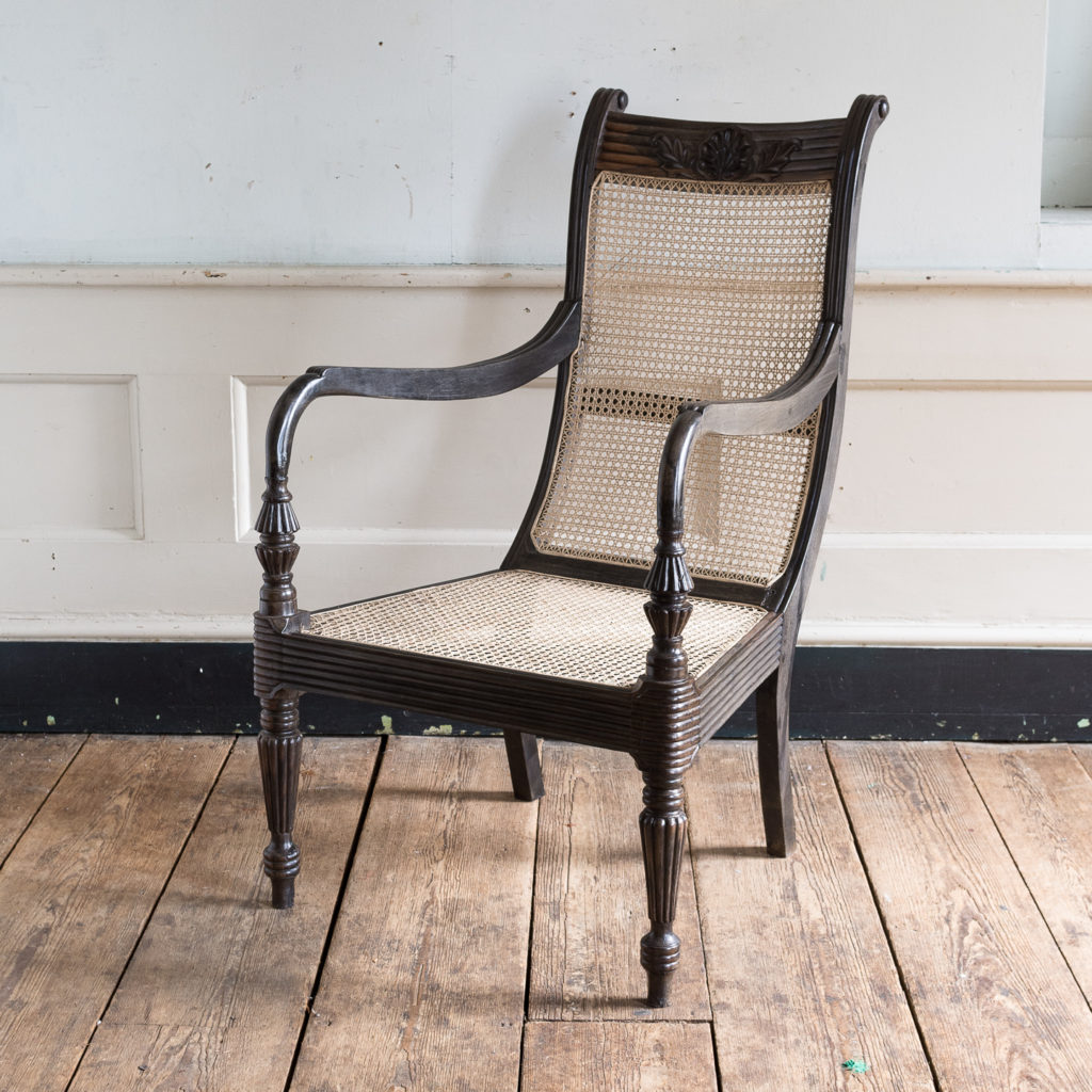 Early nineteenth century Ceylonese ebony armchair,