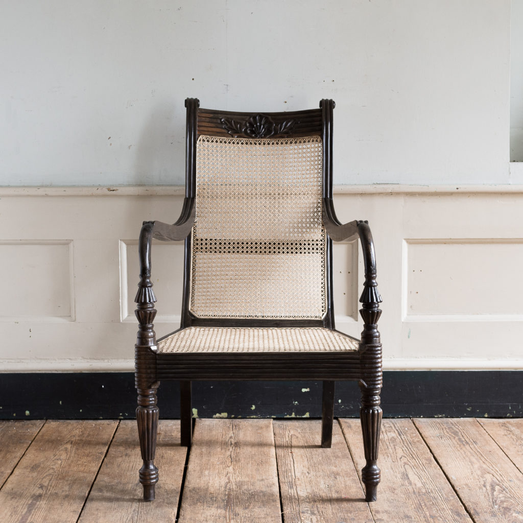 Early nineteenth century Ceylonese ebony armchair,