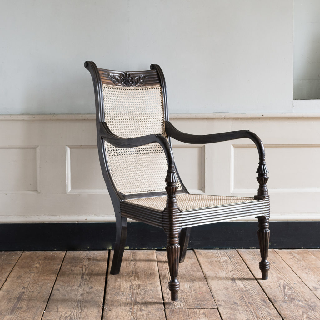 Early nineteenth century Ceylonese ebony armchair,