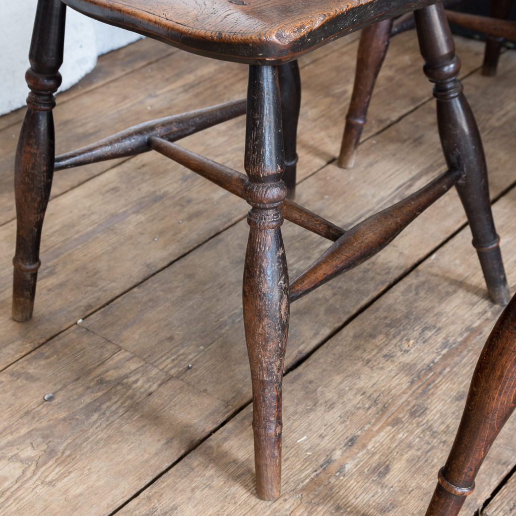 Set of four nineteenth century wheelback Windsor chairs,-137955