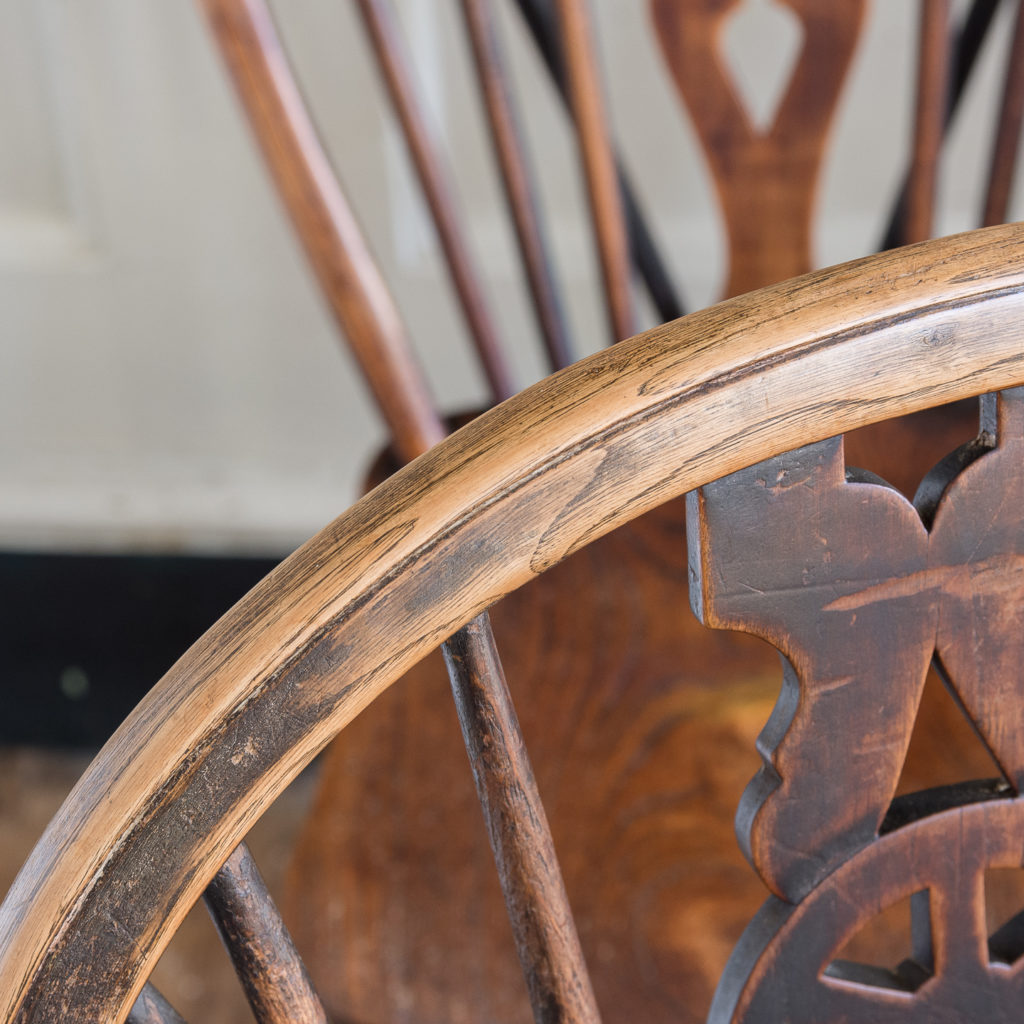 Set of four nineteenth century wheelback Windsor chairs,-137959