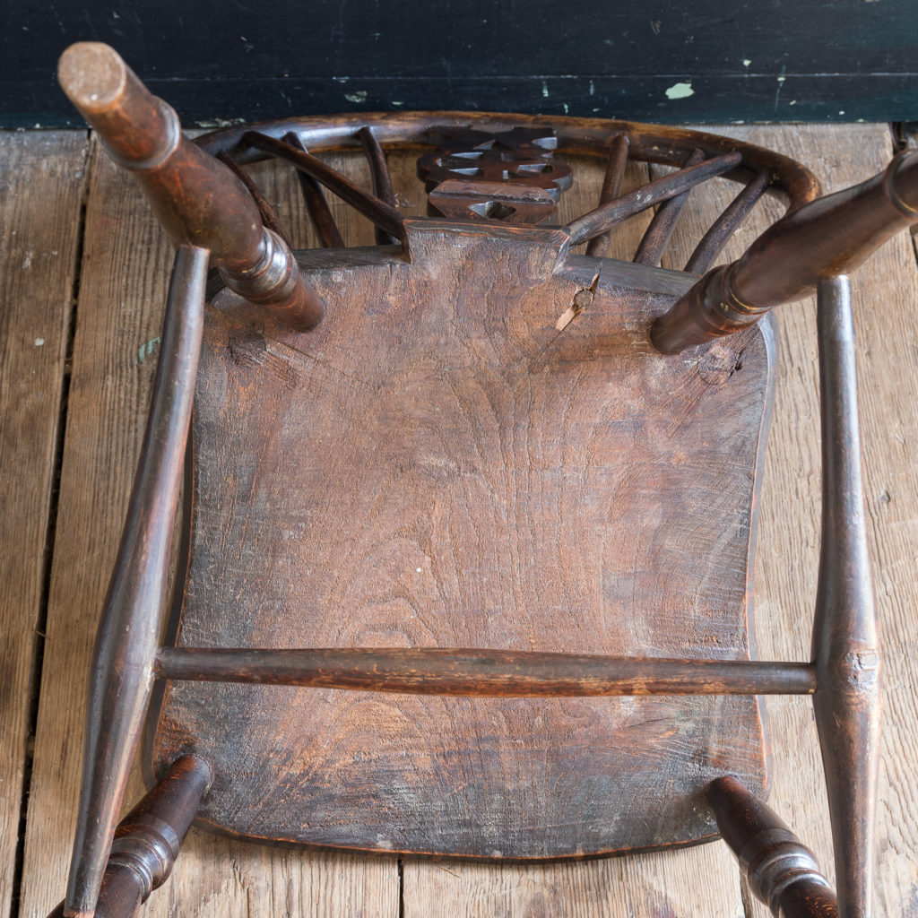 Set of four nineteenth century wheelback Windsor chairs,-137960