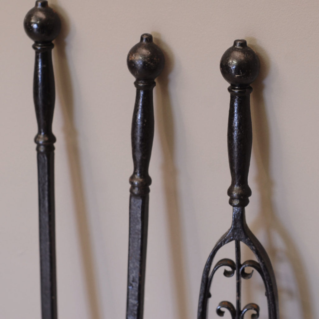 A set of large wrought iron fire tools-138350